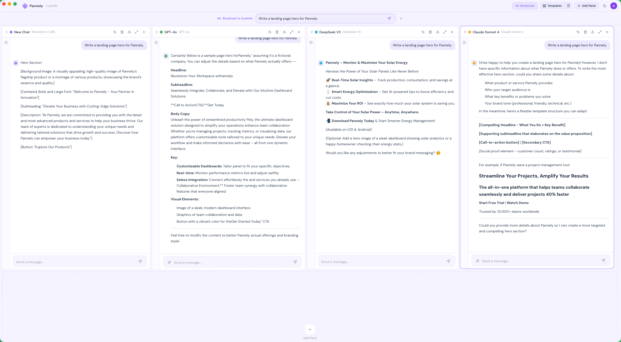 Selected editor text sent to AI chat and refined collaboratively